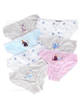 Lot de 7 culottes La Reine des Neiges Disney 8/9 ans - Fille - 100% Coton - Bleu