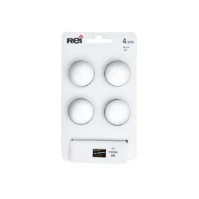 REI Lot de 4 boutons de meuble Rond zamak mat H.27 x l.33 x P.33 mm